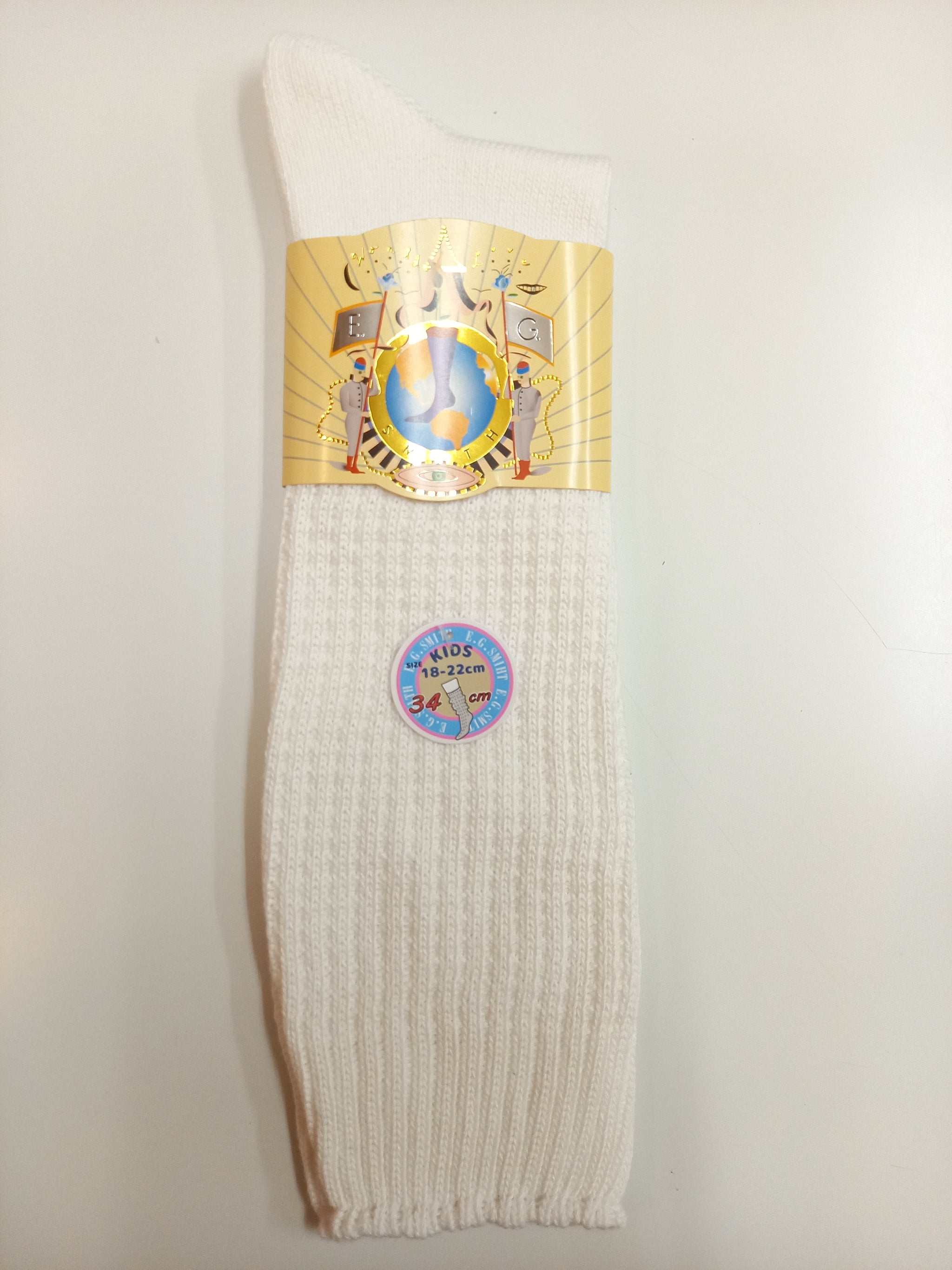 E.Gスミス ルーズソックス Kidsサイズ 34cm丈 ホワイト（白
